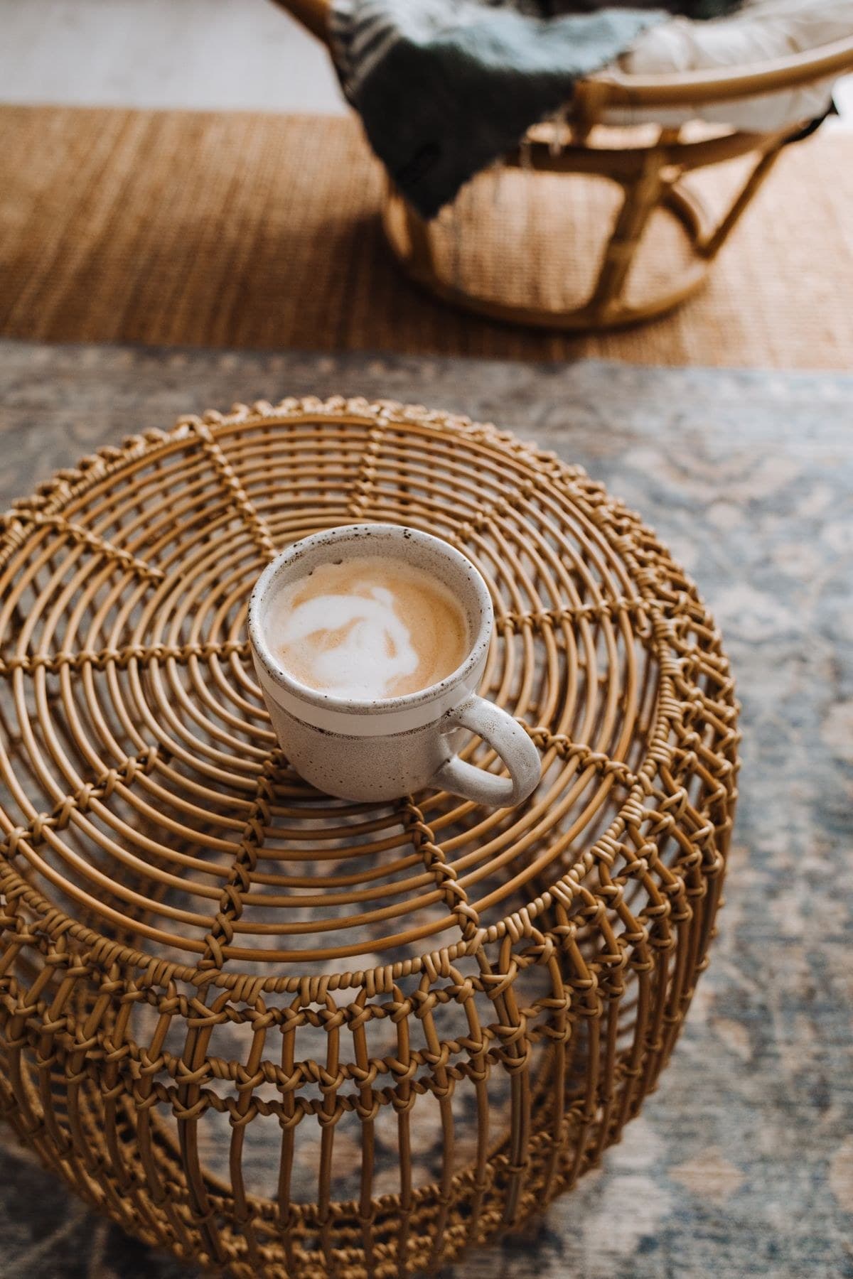 Cane Coffee Table, top-down view