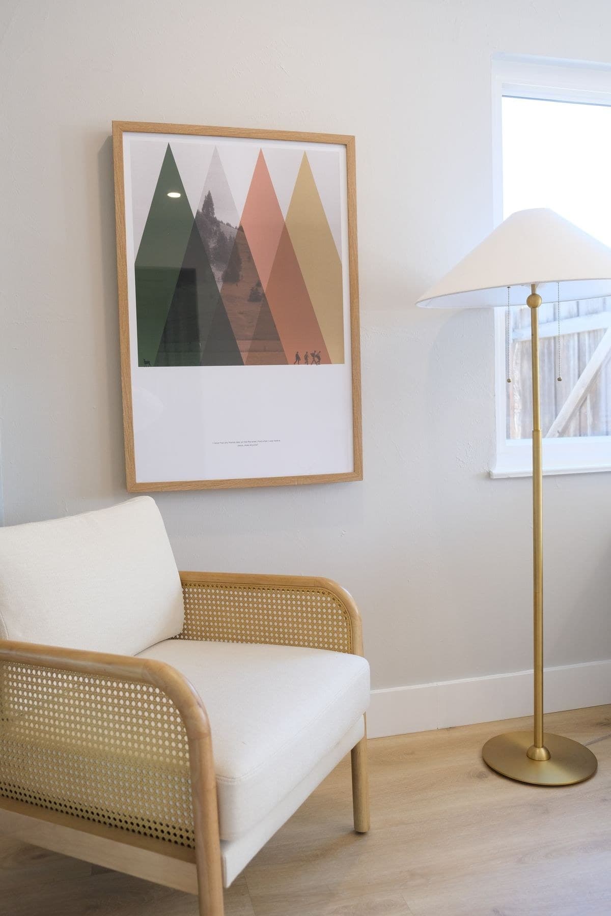 Cane Floor Lamp, full arched silhouette