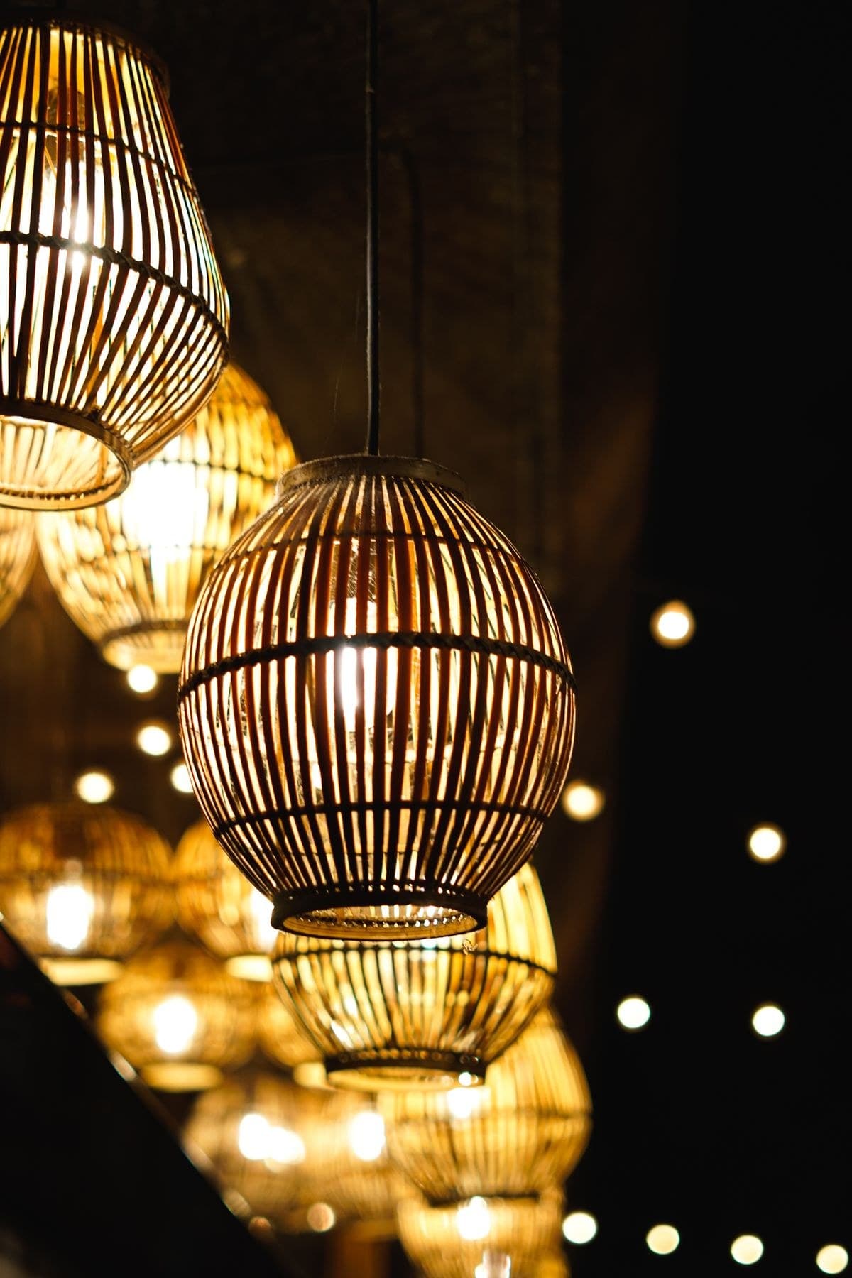 Cane Lampshade, drum shape, standalone