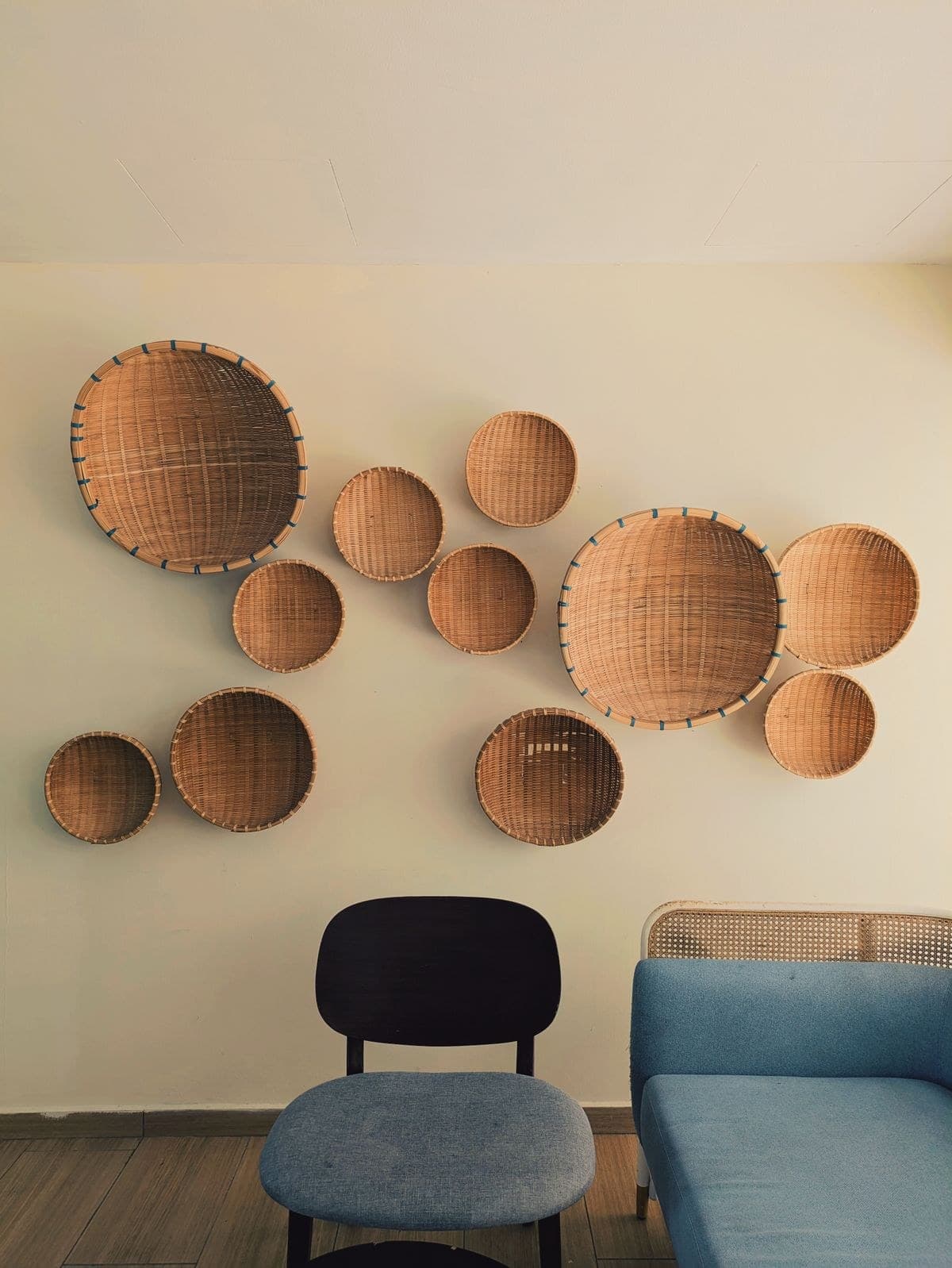 Cane Wall Décor Panel, geometric weave